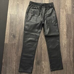 Black Faux Leather Pants